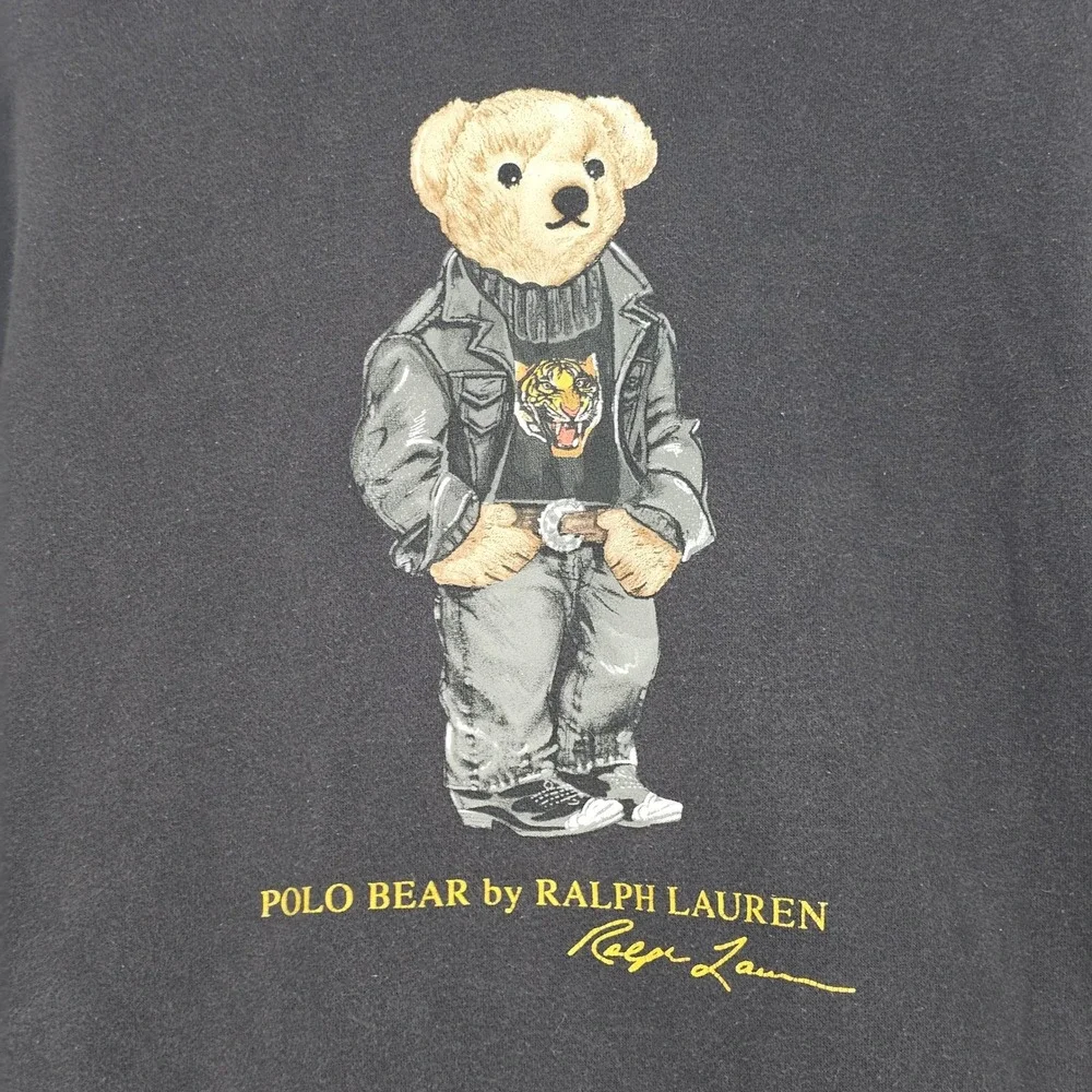Polo Ralph Lauren Lunar NY Polo Bear Tiger Hoodie XL (18-20) Black Preppy Casual